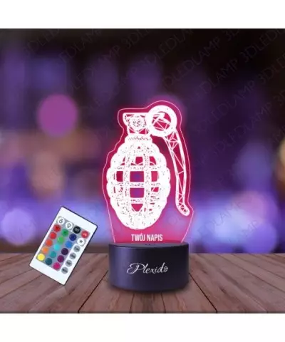 Lampka Nocna 3D LED LAMP Granat Odłamkowy