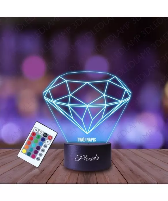 Lampka Nocna 3D LED LAMP Diament