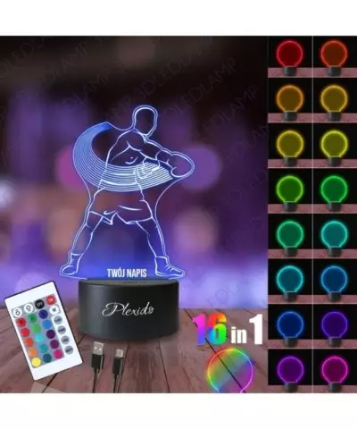 Lampka Nocna 3D LED LAMP Bokser Zawodnik Sztuki Walki 2