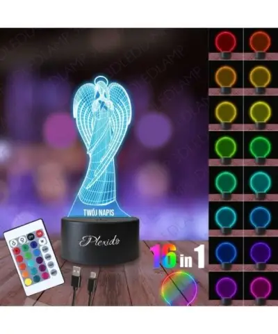 Lampka Nocna 3D LED LAMP Aniołek Anioł Pański 2