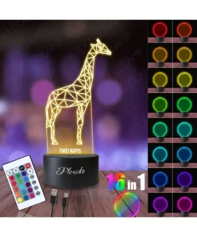 Lampka Nocna 3D LED LAMP Żyrafa Geometryczna 2