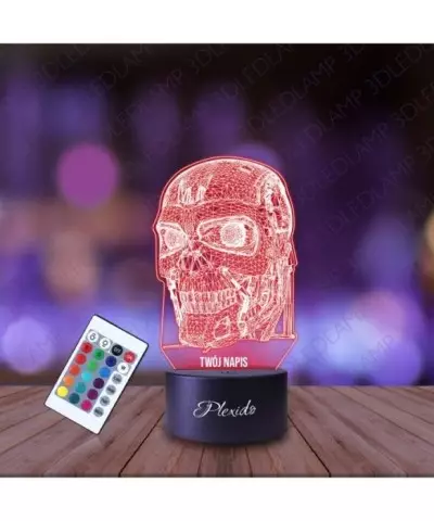 Lampka Nocna 3D LED LAMP Terminator Czaszka Robot
