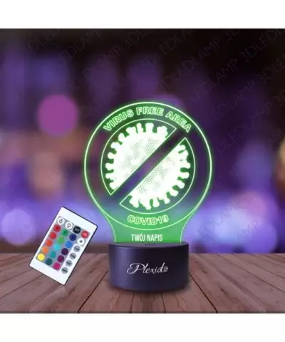 Lampka Nocna 3D LED LAMP Strefa Wolna Bez Wirusa