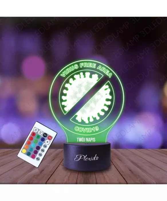 Lampka Nocna 3D LED LAMP Strefa Wolna Bez Wirusa