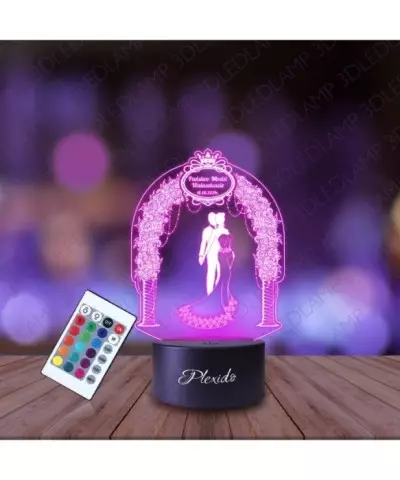Lampka Nocna 3D LED LAMP Pamiątka Ślubna