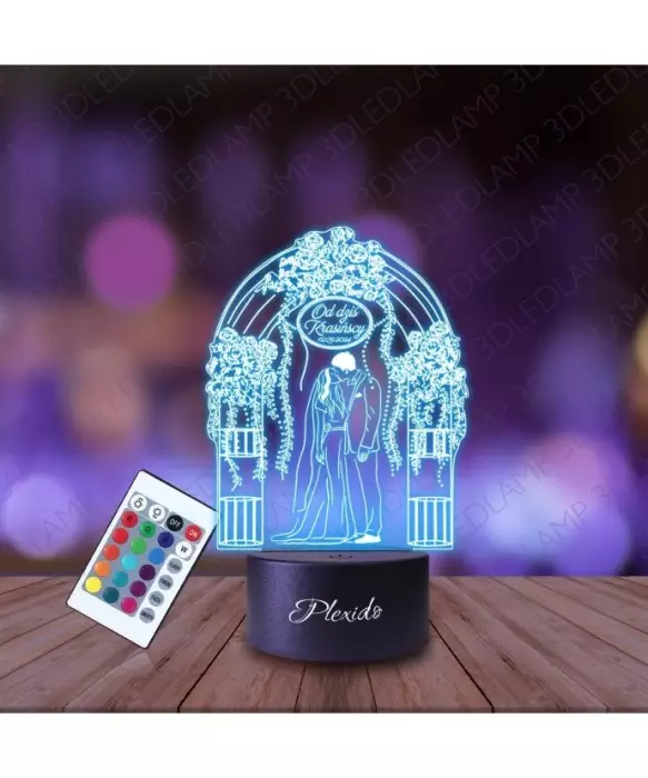 Lampka Nocna 3D LED LAMP Ślubna Pamiątka