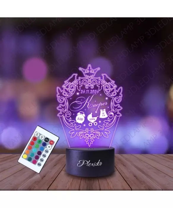 Lampka Nocna 3D LED LAMP Metryczka Pamiątka