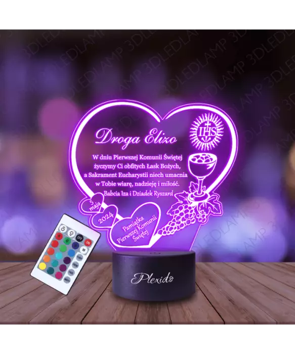 Lampka Nocna 3D LED LAMP Pamiątka Pierwszej Komunii Świętej