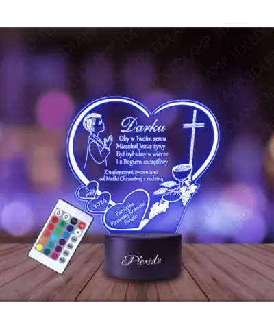 Lampka Nocna 3D LED LAMP Pierwsza Komunia Święta