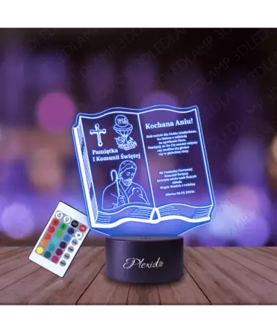 Lampka Nocna 3D LED LAMP Pamiątka Pierwszej Komunii Świętej Jezus