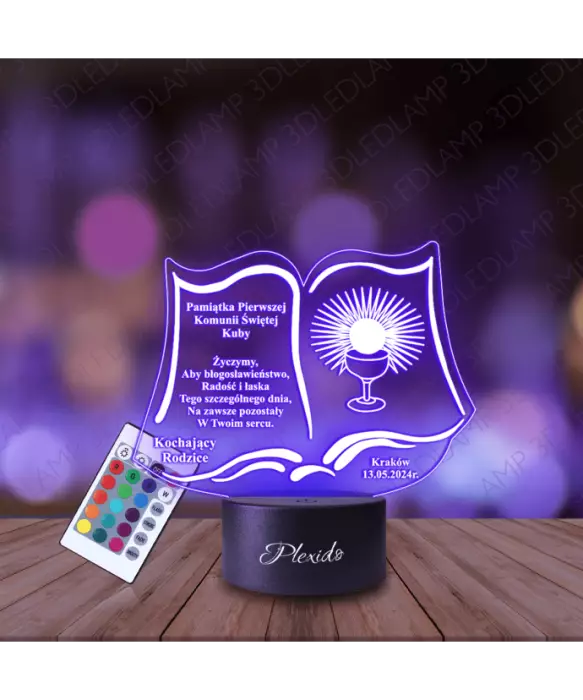 Lampka Nocna 3D LED LAMP Pierwsza Komunia Święta Jezus