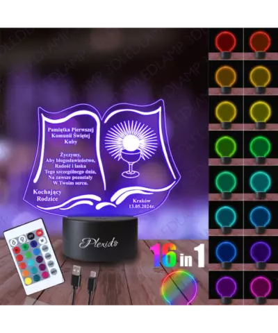 Lampka Nocna 3D LED LAMP Pierwsza Komunia Święta Jezus