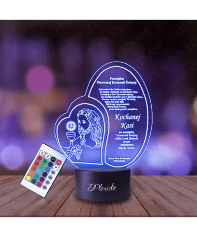 Lampka Nocna 3D LED LAMP Pierwsza Komunia Święta Jezus IHS