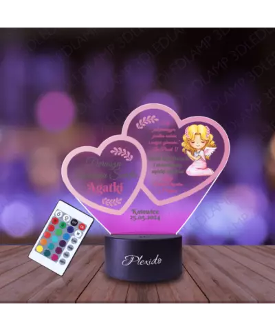 Lampka Nocna 3D LED LAMP Pierwsza Komunia Święta Dla Dziewczynki