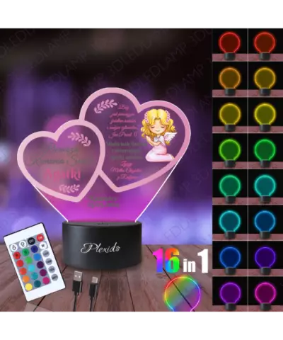 Lampka Nocna 3D LED LAMP Pierwsza Komunia Święta Dla Dziewczynki