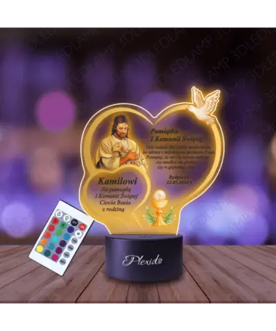 Lampka Nocna 3D LED LAMP Jezus Pierwsza Komunia Święta