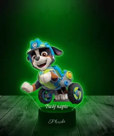 Lampka LED 3D Plexido z Nadrukiem UV Psi Patrol Rex - 3