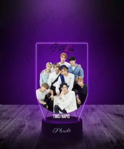 Lampka LED 3D Plexido z Nadrukiem UV  Zespół K-Pop Stray Kids - 3
