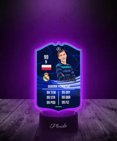 Lampka LED Plexido Piłka Nożna FIFA Twoje Zdjęcie UCL Totgs