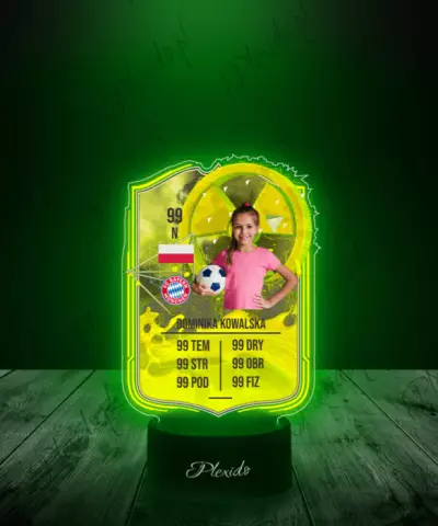 Lampka LED Plexido Piłka Nożna FIFA Twoje Zdjęcie Radioactive - 3