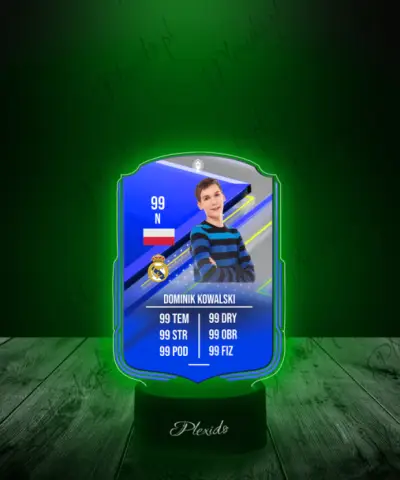 Lampka LED Plexido Piłka Nożna FIFA Twoje Zdjęcie Euros - 3