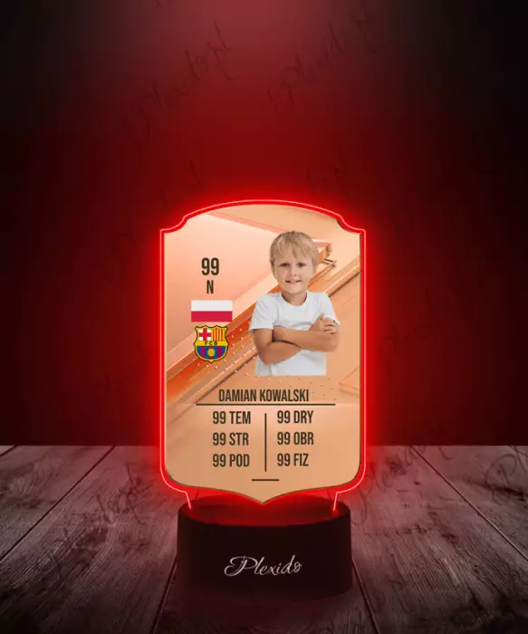 Lampka LED Plexido Piłka Nożna FIFA Twoje Zdjęcie Rare Bronze