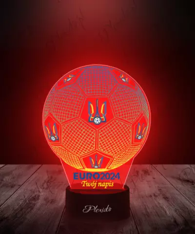 Lampka LED 3D Plexido z Nadrukiem Piłka Nożna Reprezentacja Ukrainy Euro 2024