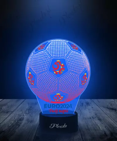 Lampka LED 3D Plexido z Nadrukiem Piłka Nożna Reprezentacja Polski Euro 2024
