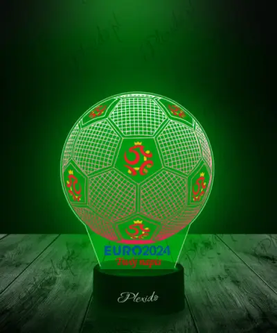 Lampka LED 3D Plexido z Nadrukiem Piłka Nożna Reprezentacja Polski Euro 2024