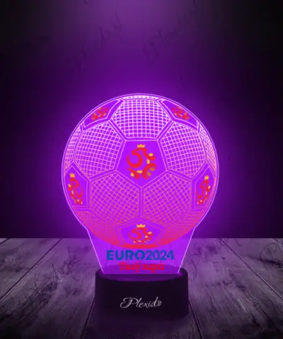 Lampka LED 3D Plexido z Nadrukiem Piłka Nożna Reprezentacja Polski Euro 2024