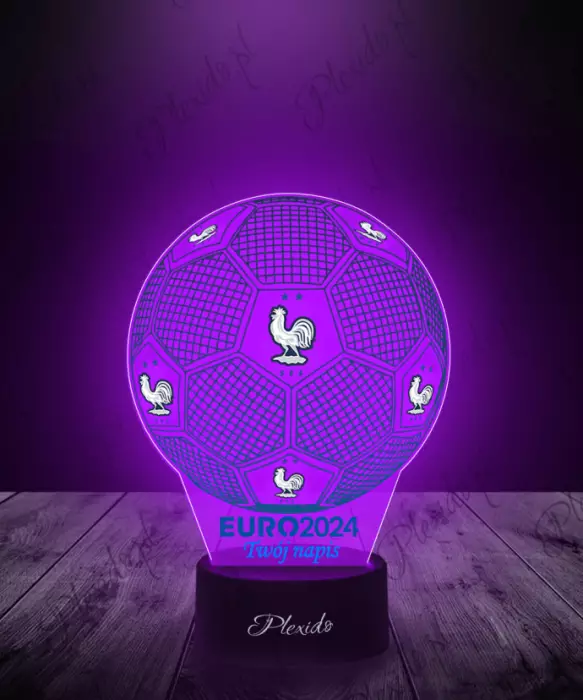 Lampka LED 3D Plexido z Nadrukiem Piłka Nożna Reprezentacja Francji Euro 2024 - 1
