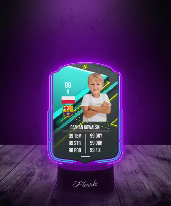 Lampka LED Plexido Piłka Nożna FIFA Twoje Zdjęcie Player Moments