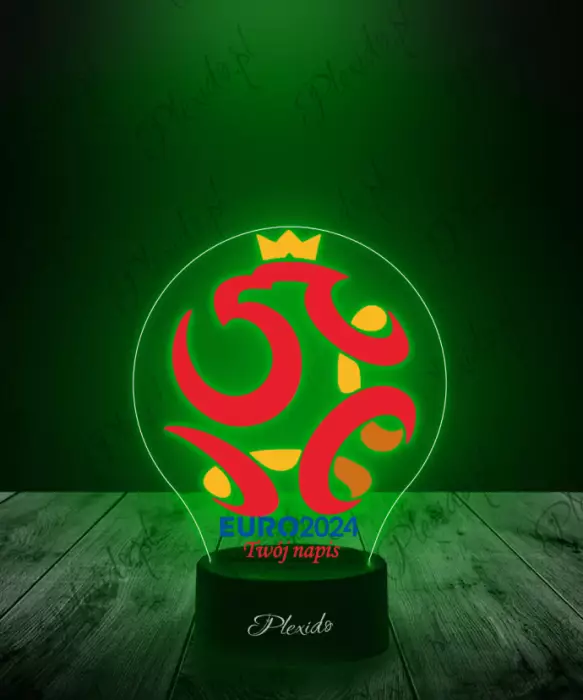 Lampka LED 3D Plexido z Nadrukiem Piłka Nożna Reprezentacja Polska Euro 2024