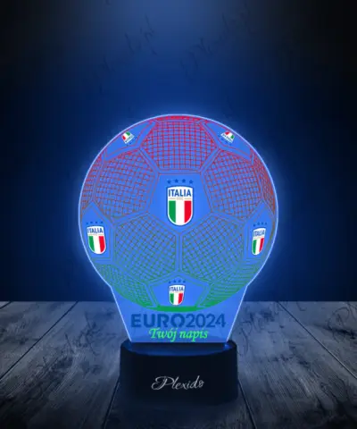 Lampka LED 3D Plexido z Nadrukiem Piłka Nożna Reprezentacja Włoch Euro 2024 - 2