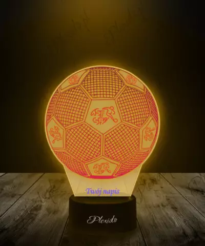 Lampka LED 3D Plexido z Nadrukiem Piłka Nożna Reprezentacja Szwajcaria Euro 2024