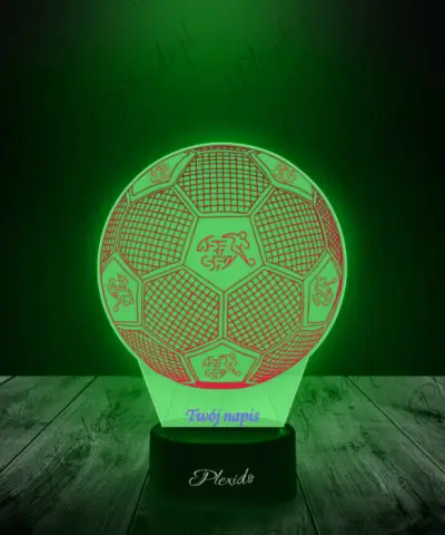 Lampka LED 3D Plexido z Nadrukiem Piłka Nożna Reprezentacja Szwajcaria Euro 2024