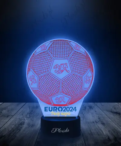 Lampka LED 3D Plexido z Nadrukiem Piłka Nożna Reprezentacja Szwajcarii Euro 2024 - 2