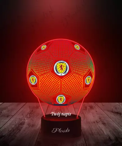 Lampka LED 3D Plexido z Nadrukiem Piłka Nożna Reprezentacja Szkocja Euro 2024