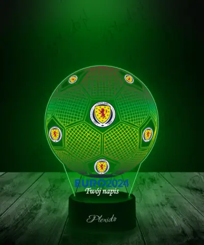 Lampka LED 3D Plexido z Nadrukiem Piłka Nożna Reprezentacja Szkocji Euro 2024