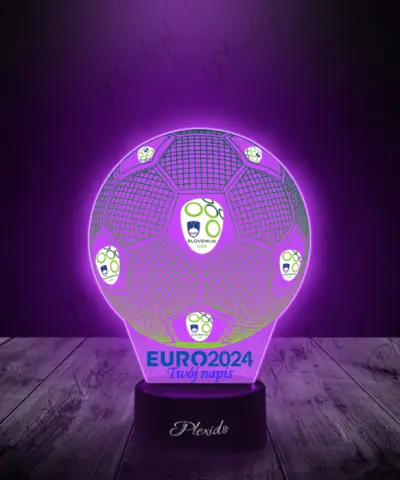 Lampka LED 3D Plexido z Nadrukiem Piłka Nożna Reprezentacja Słowenia Euro 2024