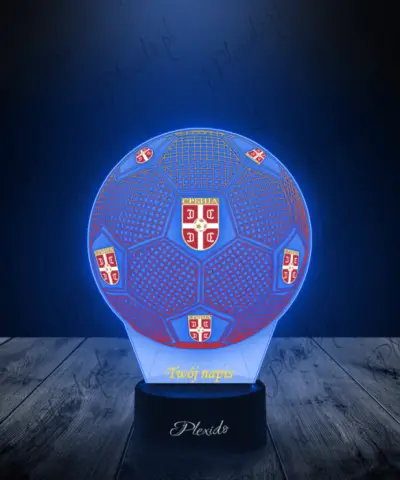 Lampka LED 3D Plexido z Nadrukiem Piłka Nożna Reprezentacja Serbia Euro 2024 - 2