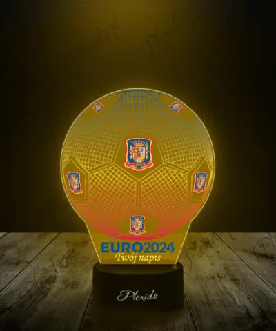 Lampka LED 3D Plexido z Nadrukiem Piłka Nożna Reprezentacja Hiszpanii Euro 2024 - 2