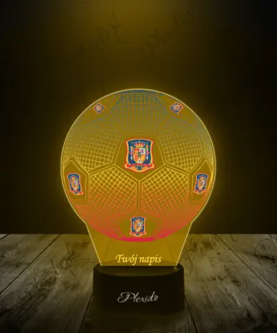 Lampka LED 3D Plexido z Nadrukiem Piłka Nożna Reprezentacja Hiszpania Euro 2024 - 2