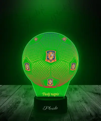 Lampka LED 3D Plexido z Nadrukiem Piłka Nożna Reprezentacja Hiszpania Euro 2024