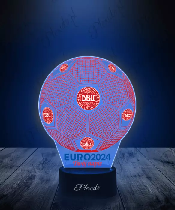 Lampka LED 3D Plexido z Nadrukiem Piłka Nożna Reprezentacja Danii Euro 2024 - 1