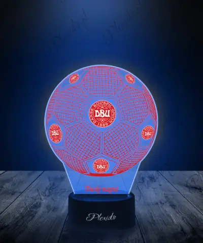 Lampka LED 3D Plexido z Nadrukiem Piłka Nożna Reprezentacja Dania Euro 2024 - 2