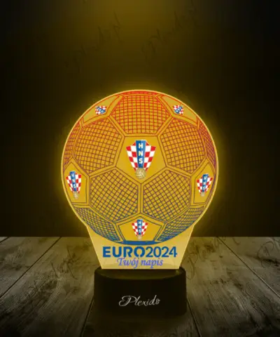 Lampka LED 3D Plexido z Nadrukiem Piłka Nożna Reprezentacja Chorwacji Euro 2024 - 2