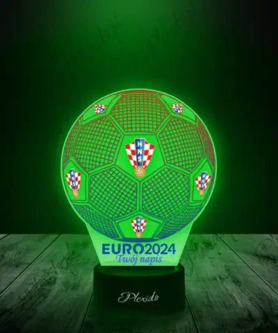 Lampka LED 3D Plexido z Nadrukiem Piłka Nożna Reprezentacja Chorwacji Euro 2024