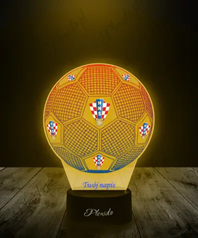 Lampka LED 3D Plexido z Nadrukiem Piłka Nożna Reprezentacja Chorwacja Euro 2024 - 2