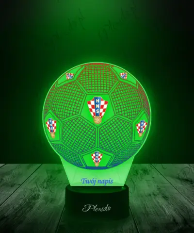 Lampka LED 3D Plexido z Nadrukiem Piłka Nożna Reprezentacja Chorwacja Euro 2024